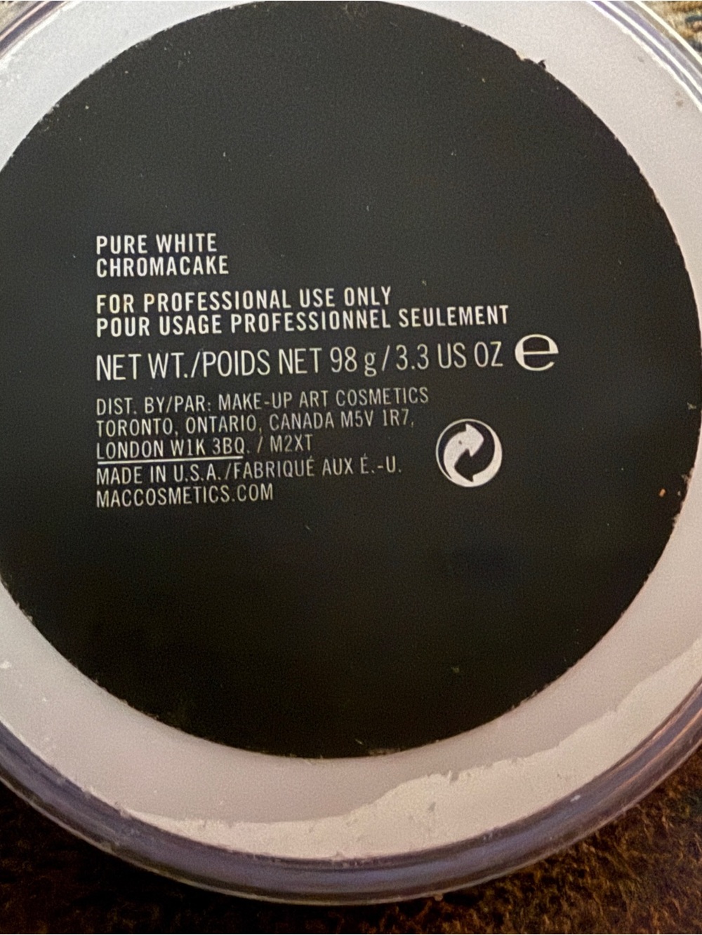 MAC Cosmetics Pure White Chromacake Professional Face Paint like new
